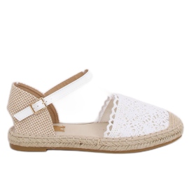 Espadrilles blanches en dentelle L-1067 Blanc