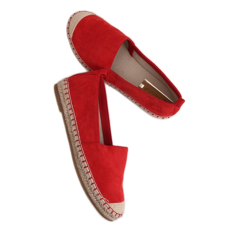 Espadrilles rouges pour femmes L-1068 Rouge Espadrilles rouges pour femmes L-1068 Rouge