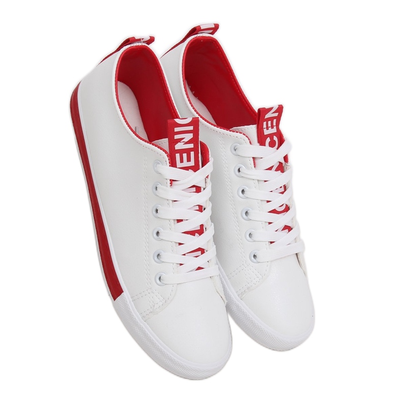 Baskets blanches pour femmes CC-17 Rouge