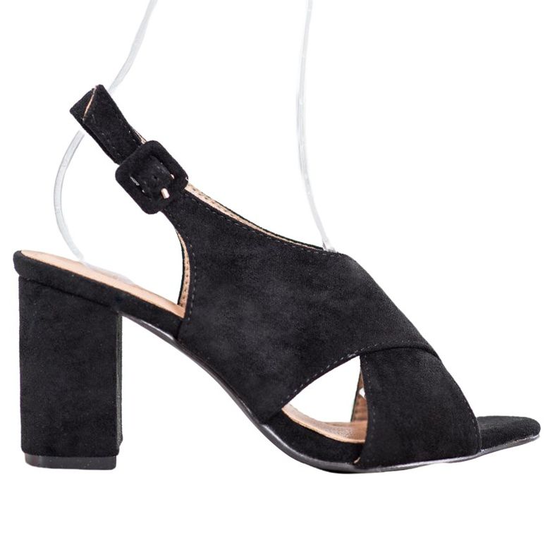SHELOVET Sandales confortables sur un bar le noir