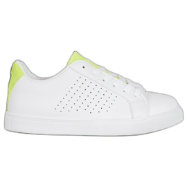 SHELOVET Chaussures blanches avec empiècements en daim
