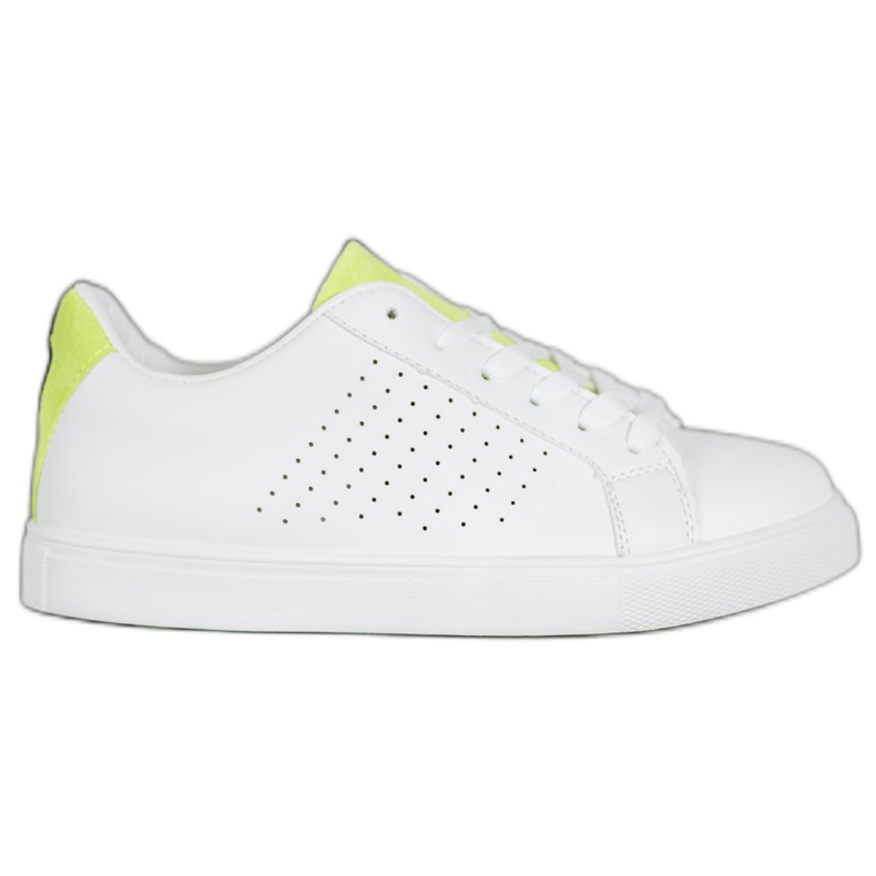 SHELOVET Chaussures blanches avec empiècements en daim