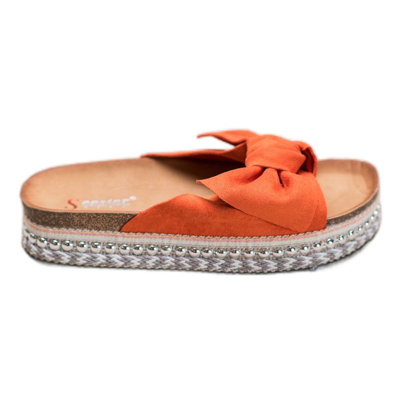 Seastar Pantoufles En Daim Avec Plate-Forme Décorative orange