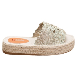 Seastar Espadrilles Chaussons Sur La Plateforme doré