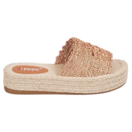 Seastar Espadrilles Chaussons Sur La Plateforme doré