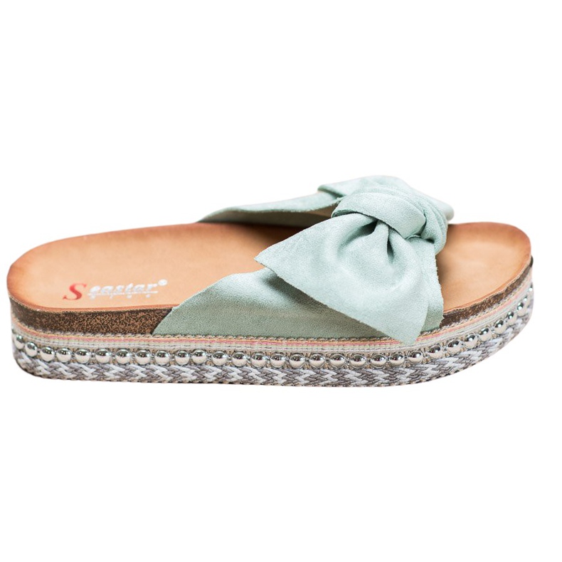 Seastar Pantoufles En Daim Avec Plate-Forme Décorative vert