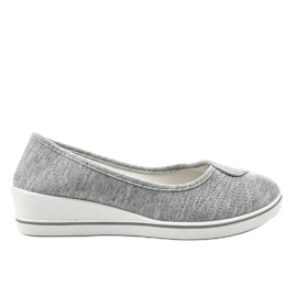 Baskets grises, talon compensé HC-03