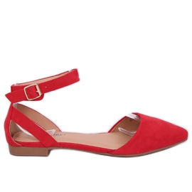 Ballerines avec fermeture rouge CL73P Rouge