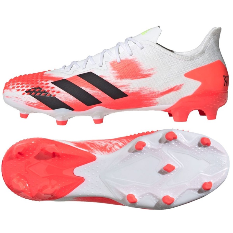 Chaussures de foot Adidas Predator 20.2 Fg M EG0904 rouge blanche