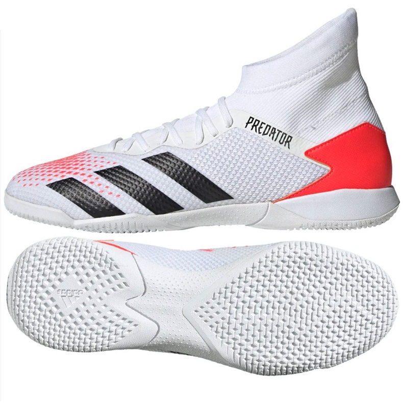 Chaussures d'intérieur adidas Predator 20.3 In M EG0916 rouge blanche