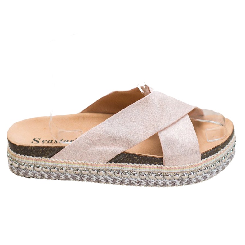 Seastar Pantoufles confortables sur la plate-forme beige