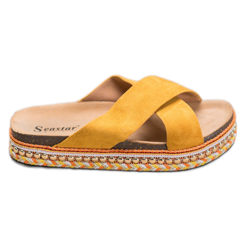 Seastar Pantoufles confortables sur la plate-forme jaune