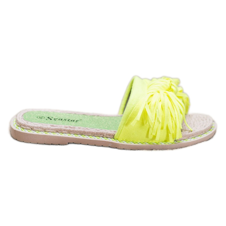 Seastar Pantoufles Confortables Avec Franges jaune Seastar Pantoufles Confortables Avec Franges jaune