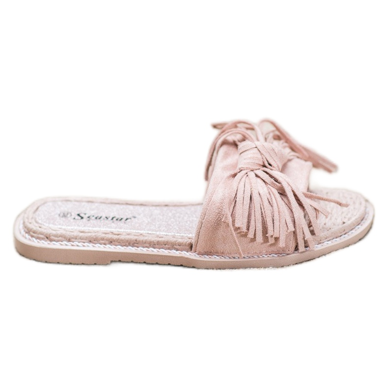 Seastar Pantoufles Confortables Avec Franges rose