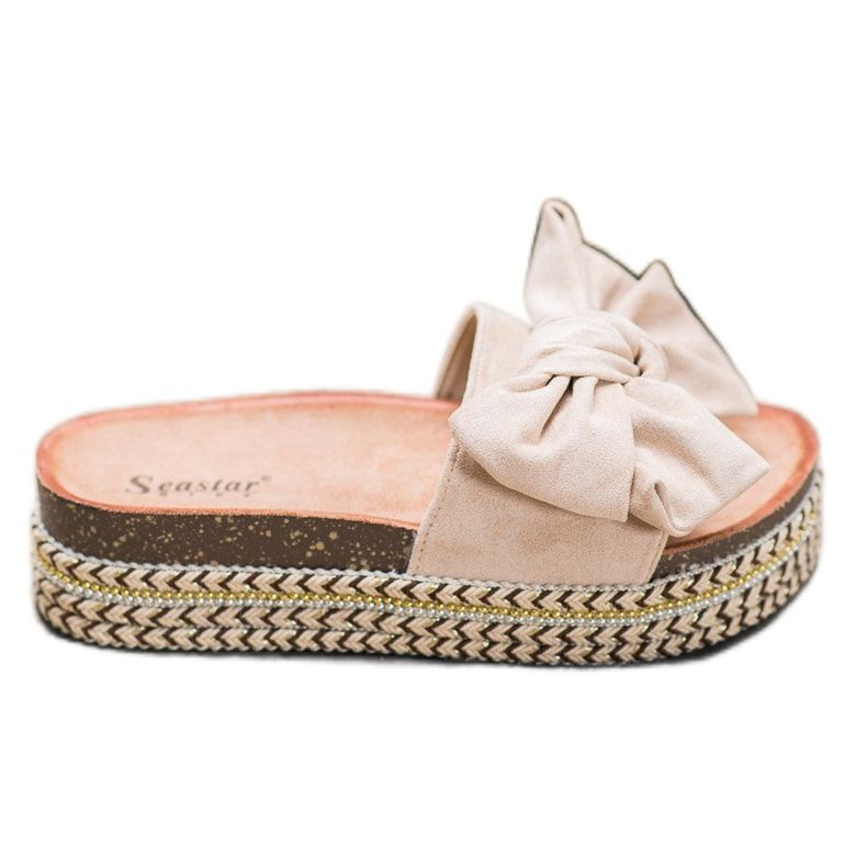 Seastar Pantoufles Avec Un Noeud Sur La Plateforme brun multicolore