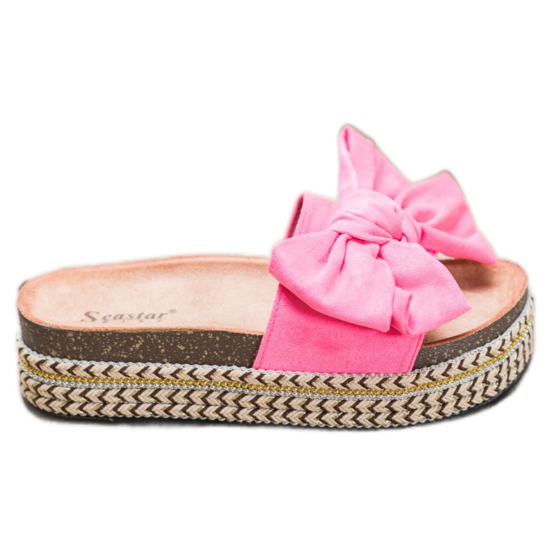 Seastar Pantoufles Avec Un Noeud Sur La Plateforme rose Seastar Pantoufles Avec Un Noeud Sur La Plateforme rose