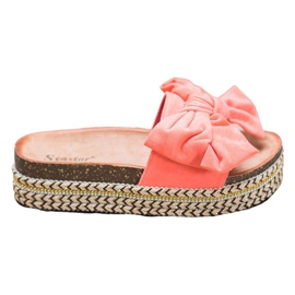 Seastar Pantoufles Avec Un Noeud Sur La Plateforme multicolore rose