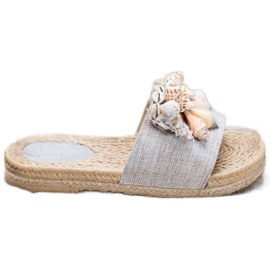 Seastar Des tongs à la mode avec des coquillages gris