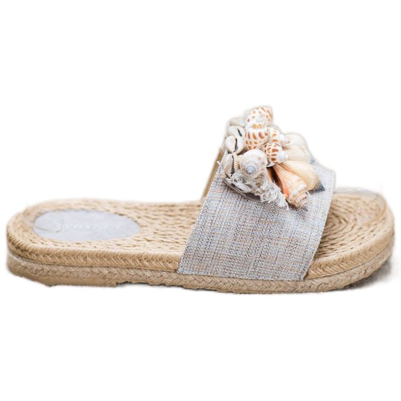 Seastar Des tongs à la mode avec des coquillages gris
