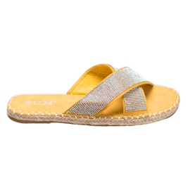 Cm Paris Pantoufles élégantes avec zircone cubique jaune