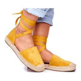PS1 Espadrilles Femme Nouées Jaune Bonjour