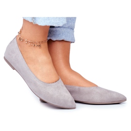 PS1 Ballerines Femme Eco-Suède Gris Bellissima PS1 Ballerines Femme Eco-Suède Gris Bellissima