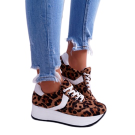 NFR Chaussures de sport pour femmes Léopard SportFreak blanche brun NFR Chaussures de sport pour femmes Léopard SportFreak blanche brun
