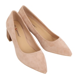 Escarpins sur un talon en bois beige CL75P Beige