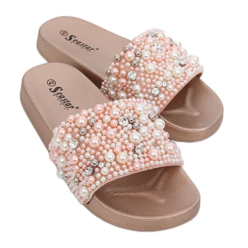 Chaussons avec perles champagne BG66 Champagne rose multicolore Chaussons avec perles champagne BG66 Champagne rose multicolore