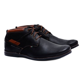 Gino Tuzzi Chaussures à lacets en cuir noir pour hommes Gertrudo