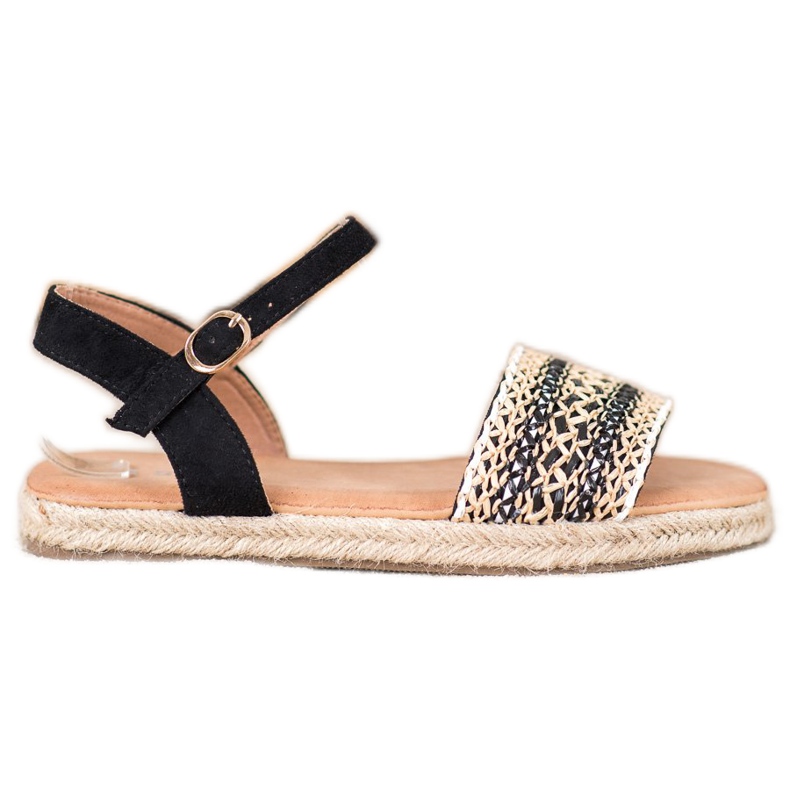 SHELOVET Sandales tressées légères beige le noir