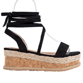 Seastar Sandales en daim nouées le noir