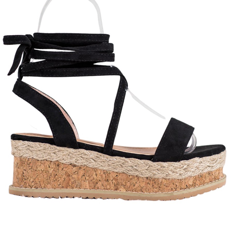 Seastar Sandales en daim nouées le noir