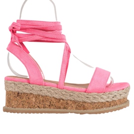 Seastar Sandales en daim nouées rose
