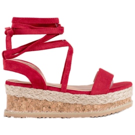 Seastar Sandales en daim nouées rouge