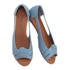 Ballerines découpées bleu CC221P Bleu Ballerines découpées bleu CC221P Bleu