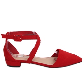Ballerines rouges découpées LL-213P Rouge
