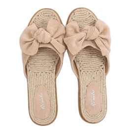 Espadrilles beiges chaussons pour femmes beiges YT-98 Beige