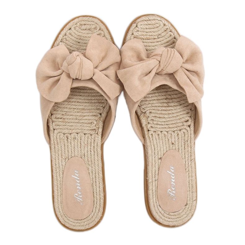 Espadrilles beiges chaussons pour femmes beiges YT-98 Beige