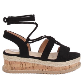 Sandales espadrilles noires JH116 Noir le noir