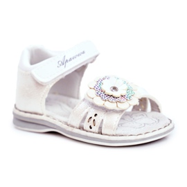 Apawwa Sandales pour enfants avec Velcro Flower White Mino blanche multicolore jaune