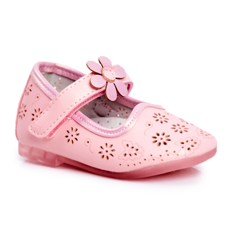 Apawwa Ballerines enfant sur Velcro Fleur Rose Flored