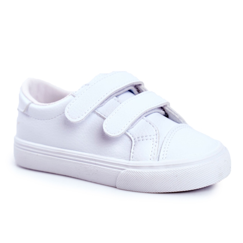 Apawwa Baskets blanches Pergomo Velcro pour enfants