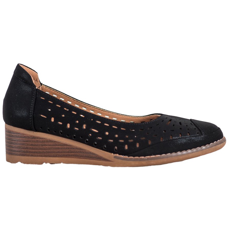 Escarpins sur la cale VINCEZA le noir