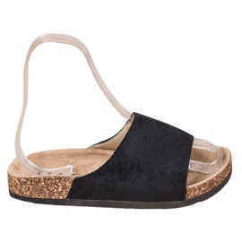 SHELOVET Pantoufles noires sur la plate-forme