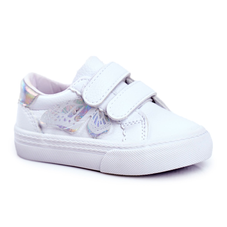 Apawwa Baskets Enfant Papillon Blanc Velcro Dusmo blanche