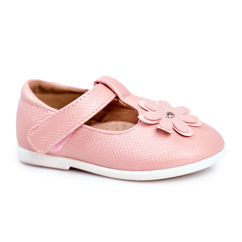 Apawwa Ballerines pour enfants sur Velcro Flower Pink Anthrela rose