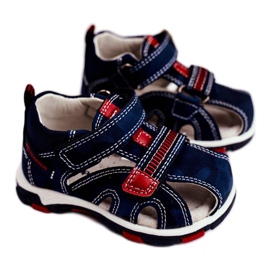 Apawwa Sandales Enfant avec Velcro Marine Goreno bleu marine