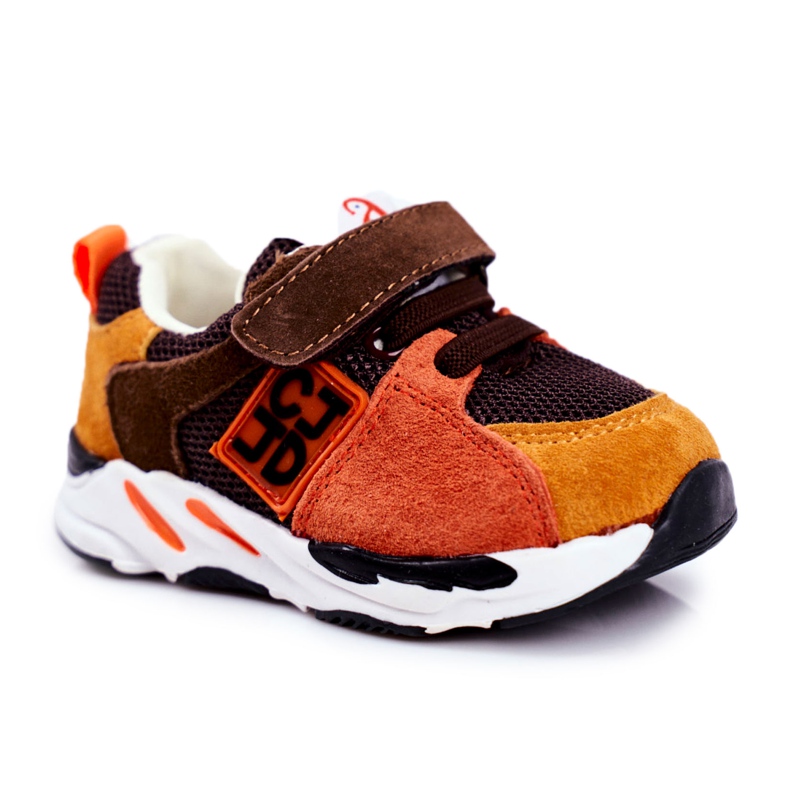 Apawwa Chaussures de Sport Enfant avec Velcro Marron Jonaba brun orange multicolore jaune