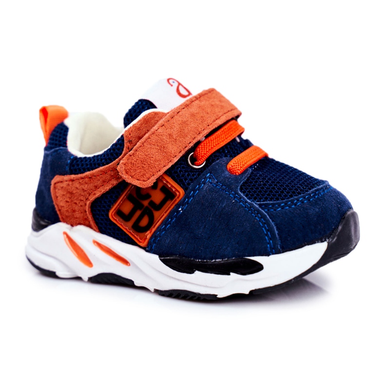 Apawwa Chaussures de Sport Enfant avec Velcro Bleu Marine Jonaba orange